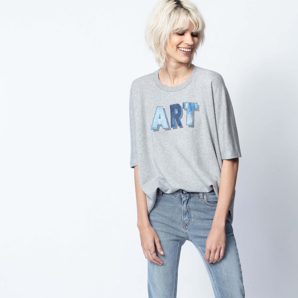 Zadig & Voltaire Portland 3D Oversized T-Shirt ART Short Sleeve SJTS7101F